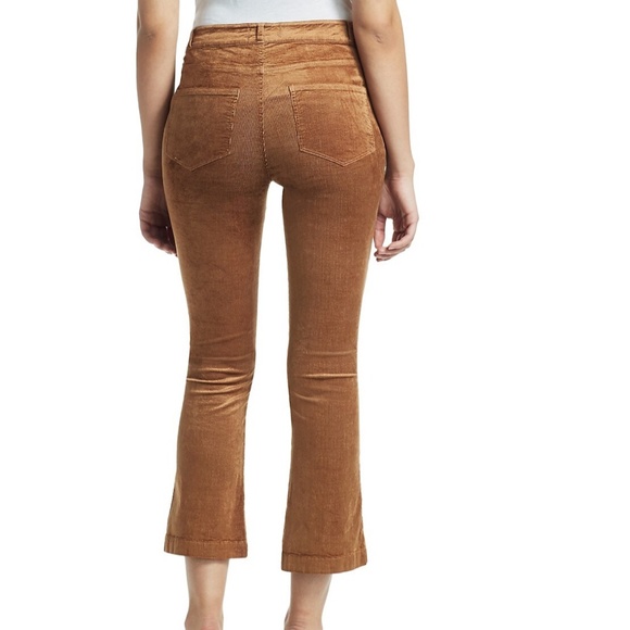 Anthropologie Paige Gold Colette Crop Flare Corduroy Pants - Picture 3 of 8